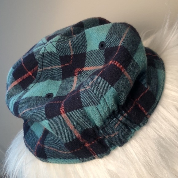 H&M | H&M DIVIDED Flat Brim Teal Flannel Hat, Size L/60 - Picture 3 of 5